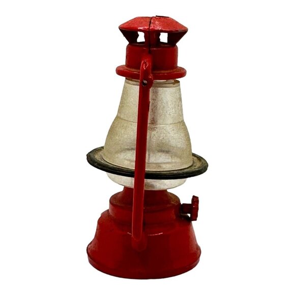 Miniature Vintage Die Cast Metal Lantern Pencil Sharpener 3” Red - Picture 4 of 5